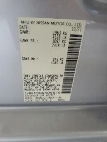 2021 NISSAN ALTIMA SV  