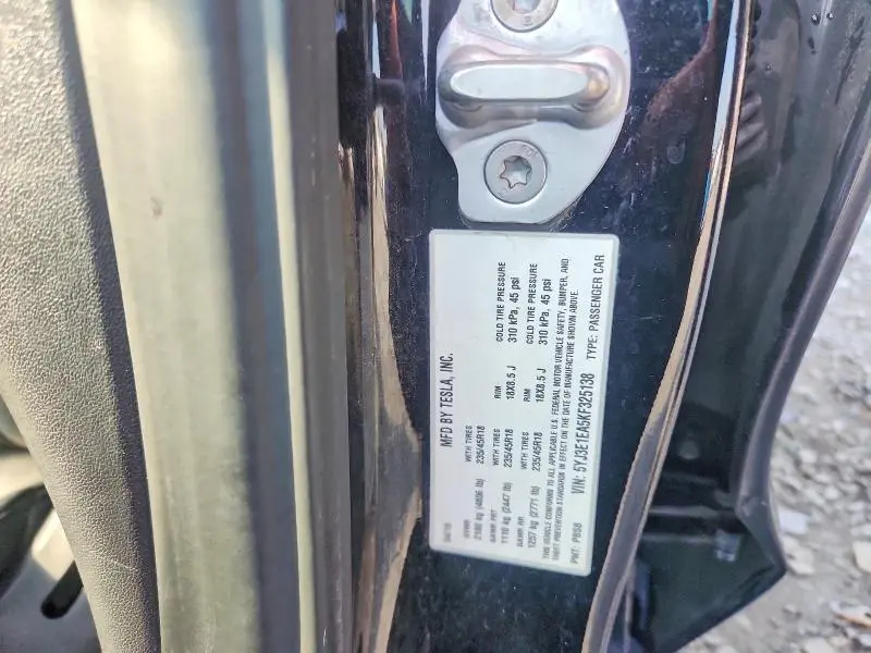2019 TESLA MODEL 3   