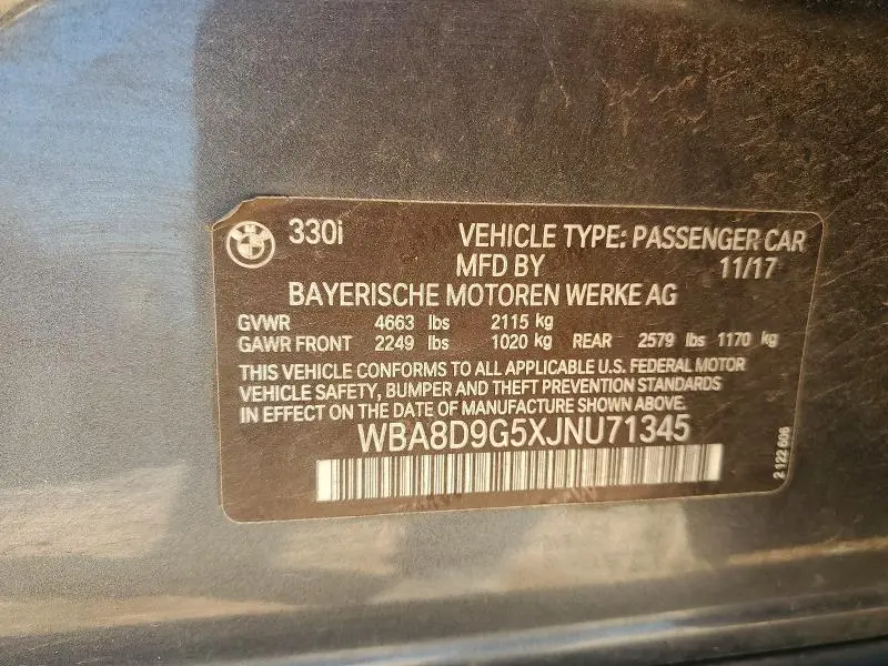 2018 BMW 330 XI  