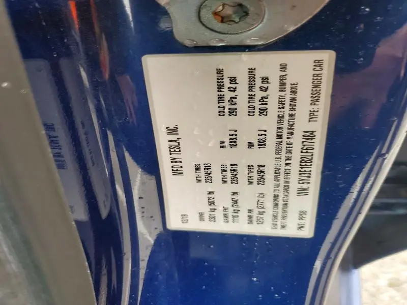 2020 TESLA MODEL 3   