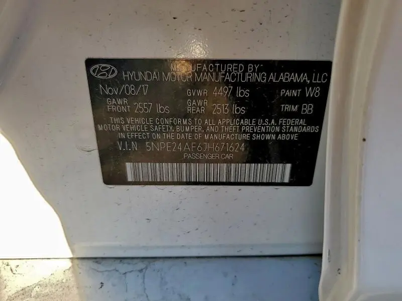 2018 HYUNDAI SONATA SE  