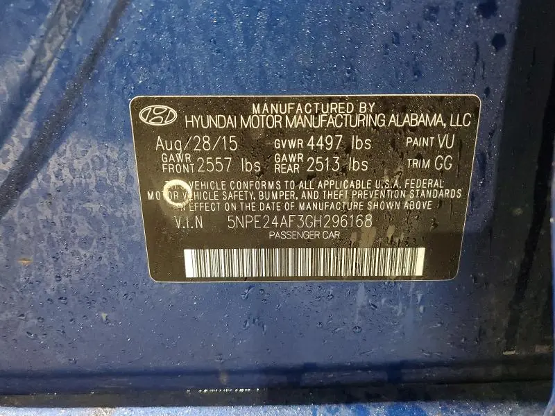 2016 HYUNDAI SONATA SE  