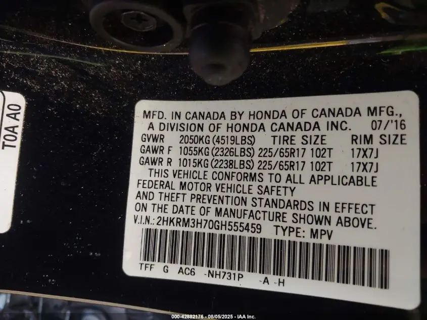 2016 HONDA CR-V EX-L