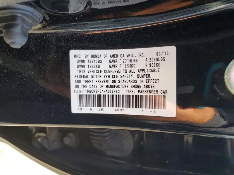 2017 HONDA ACCORD SPORT  