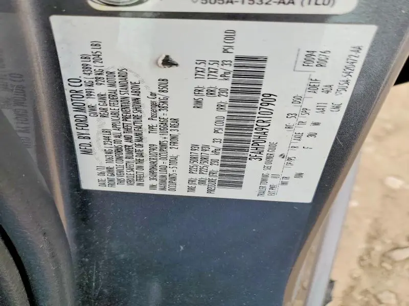 2012 FORD FUSION SE  