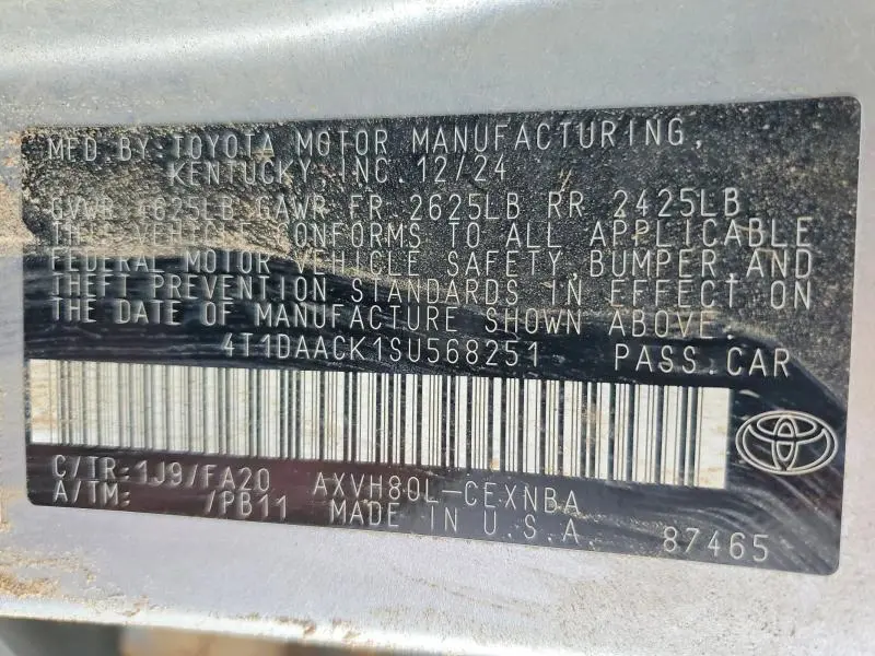 2025 TOYOTA CAMRY LE  
