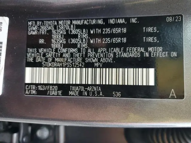 2023 TOYOTA HIGHLANDER L  