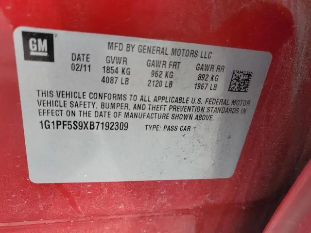 2011 CHEVROLET CRUZE LT  