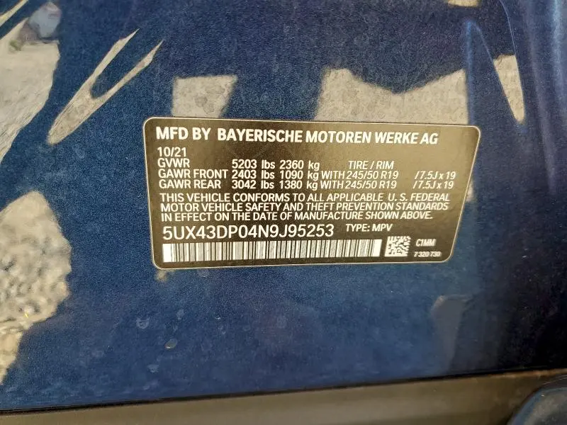 2022 BMW X3 SDRIVE30I  