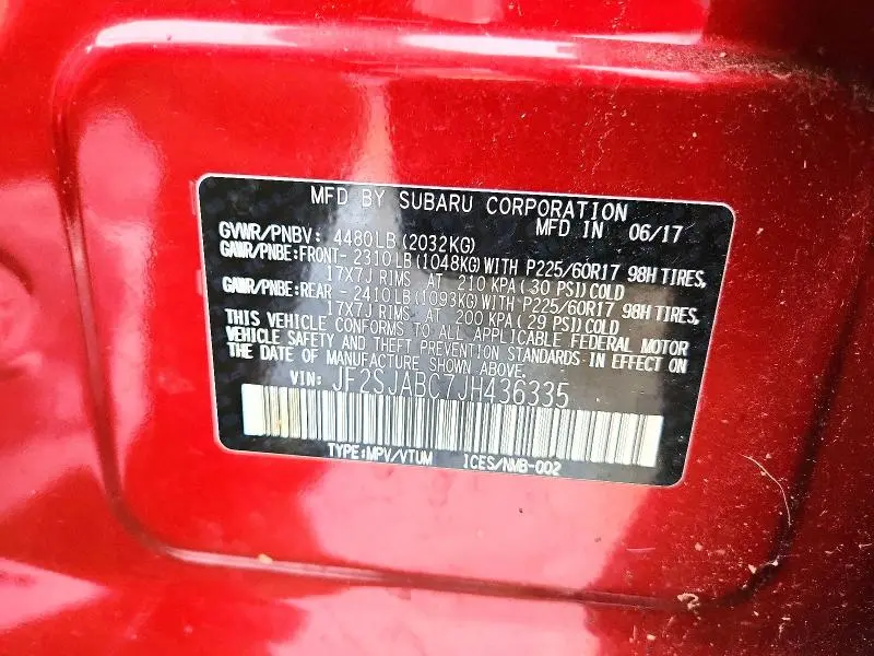 2018 SUBARU FORESTER 2.5I  