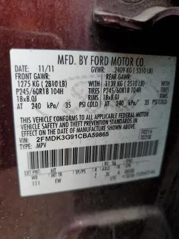 2012 FORD EDGE SE