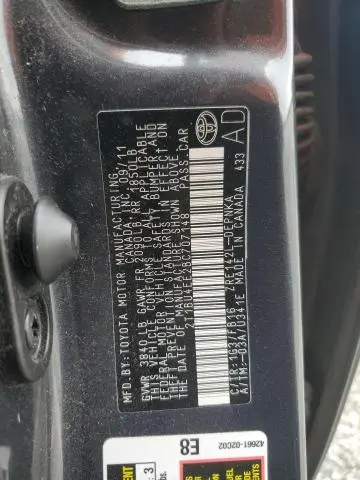 2011 TOYOTA COROLLA BASE  