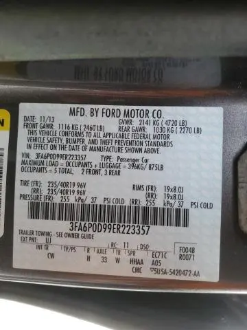 2014 FORD FUSION TITANIUM  