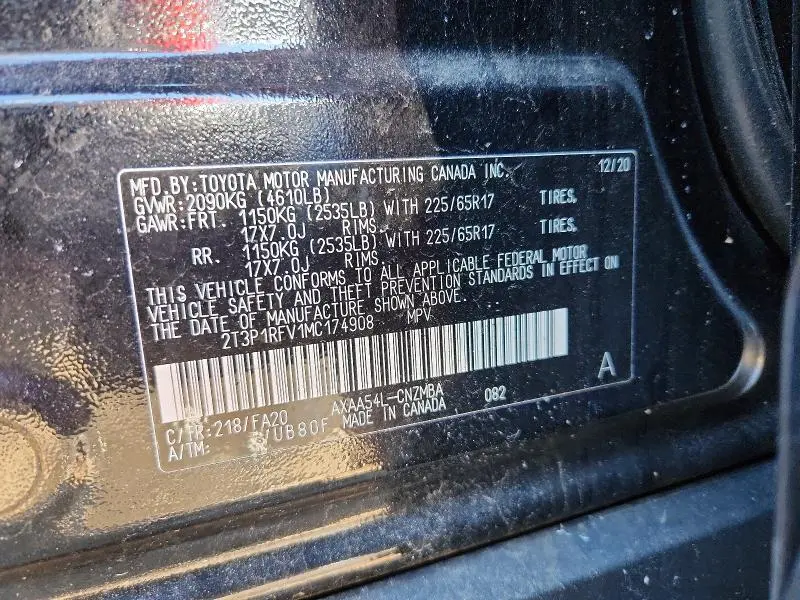 2021 TOYOTA RAV4 XLE  