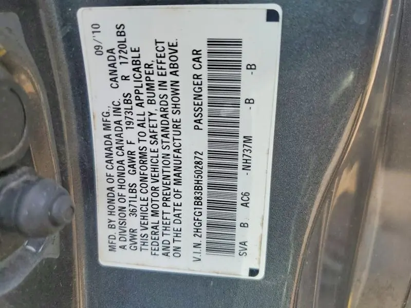 2011 HONDA CIVIC EX  