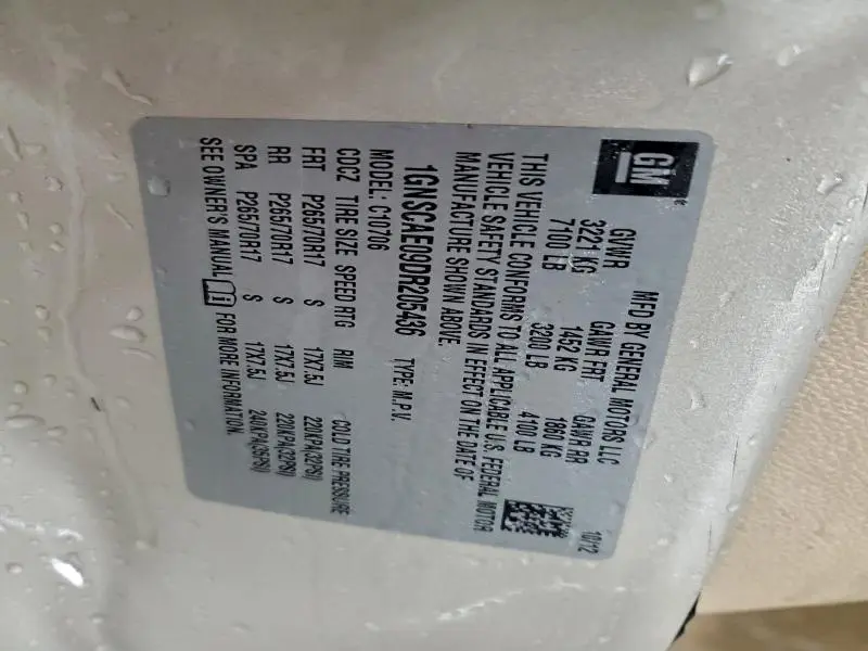 2013 CHEVROLET TAHOE C1500 LS  