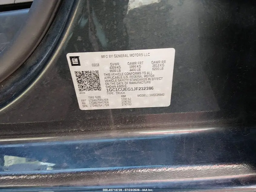 2018 CHEVROLET SILVERADO 2500HD WT
