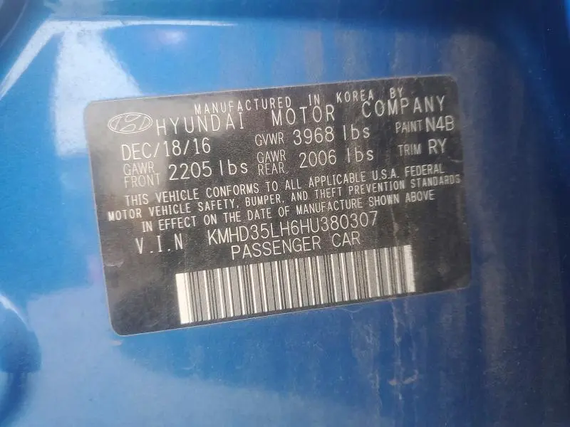 2017 HYUNDAI ELANTRA GT BASE  