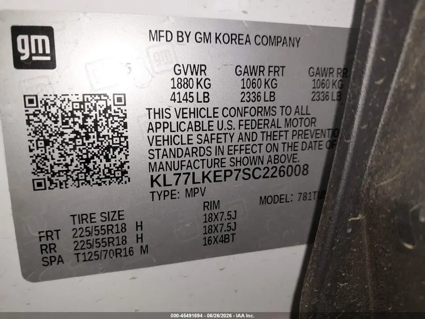 2025 CHEVROLET TRAX FWD ACTIV