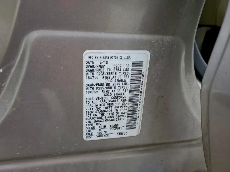 2010 NISSAN MURANO S  