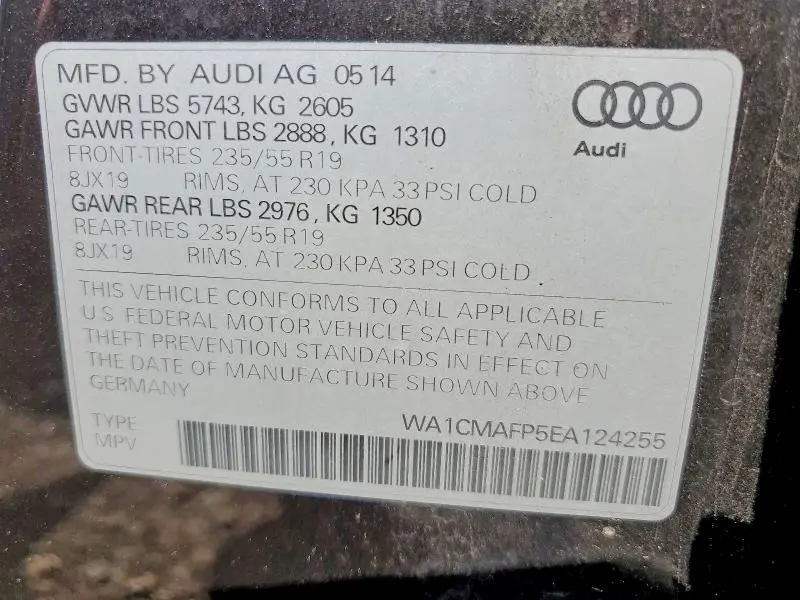 2014 AUDI Q5 TDI PREMIUM PLUS  