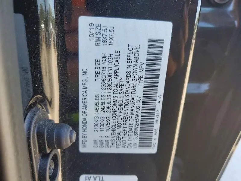 2019 HONDA CR-V EX  
