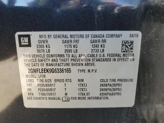 2016 CHEVROLET EQUINOX LS