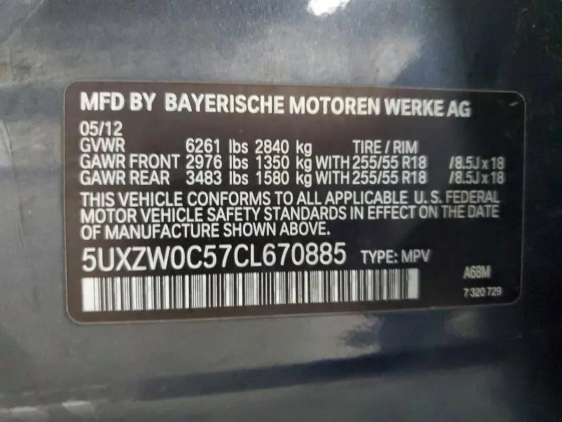 2012 BMW X5 XDRIVE35D  