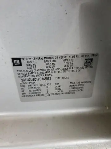 2015 GMC SIERRA K1500 SLE  