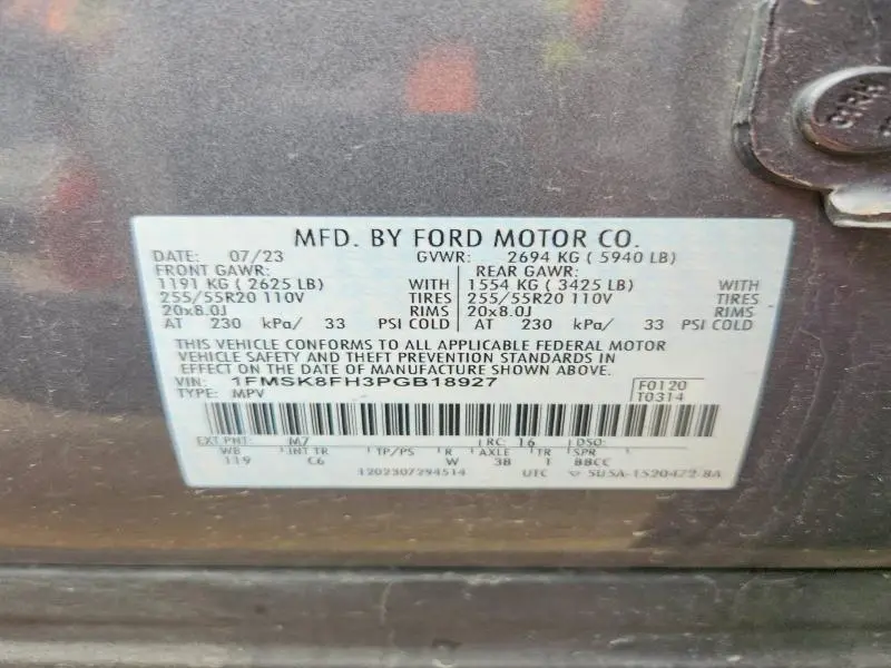 2023 FORD EXPLORER LIMITED  