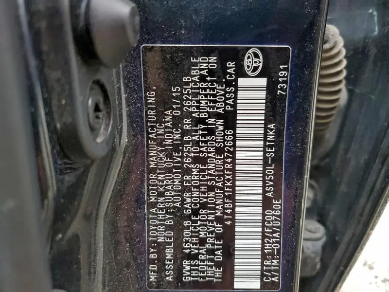 2015 TOYOTA CAMRY LE  