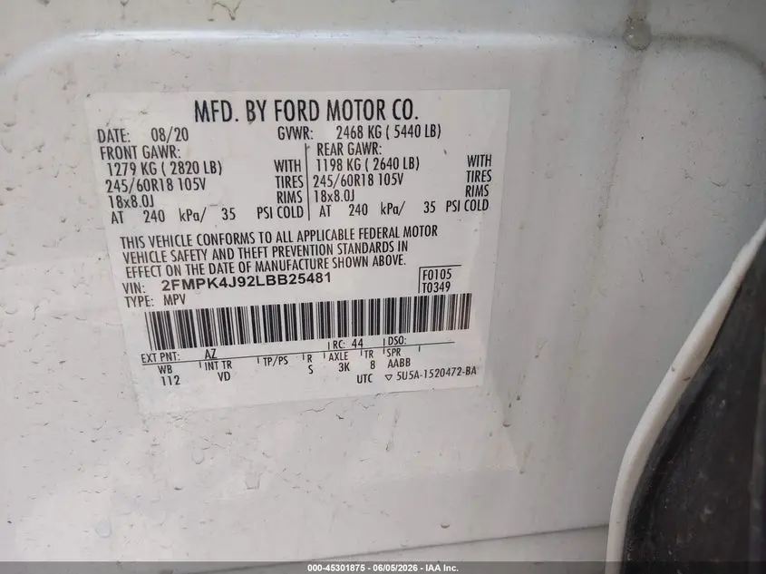 2020 FORD EDGE SEL