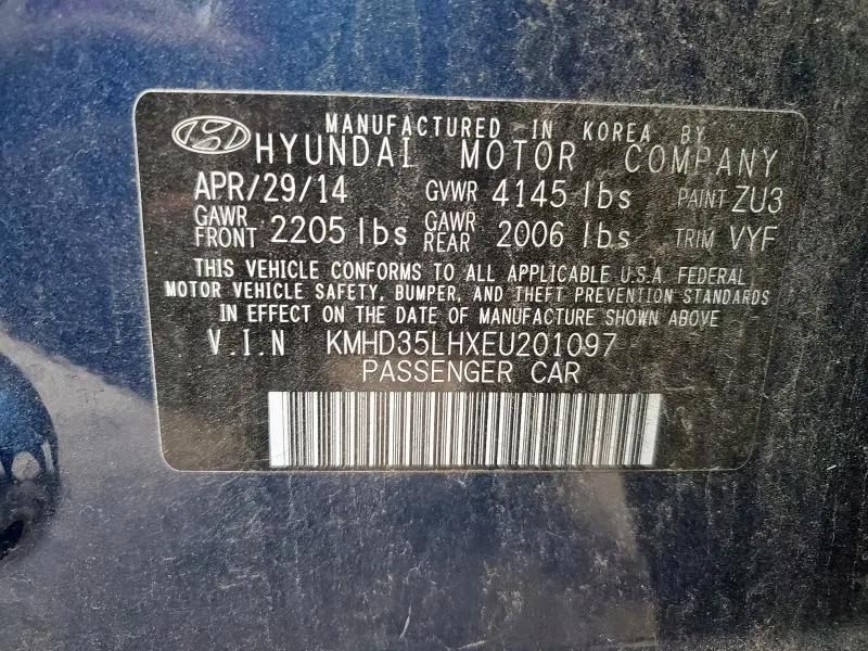 2014 HYUNDAI ELANTRA GT   