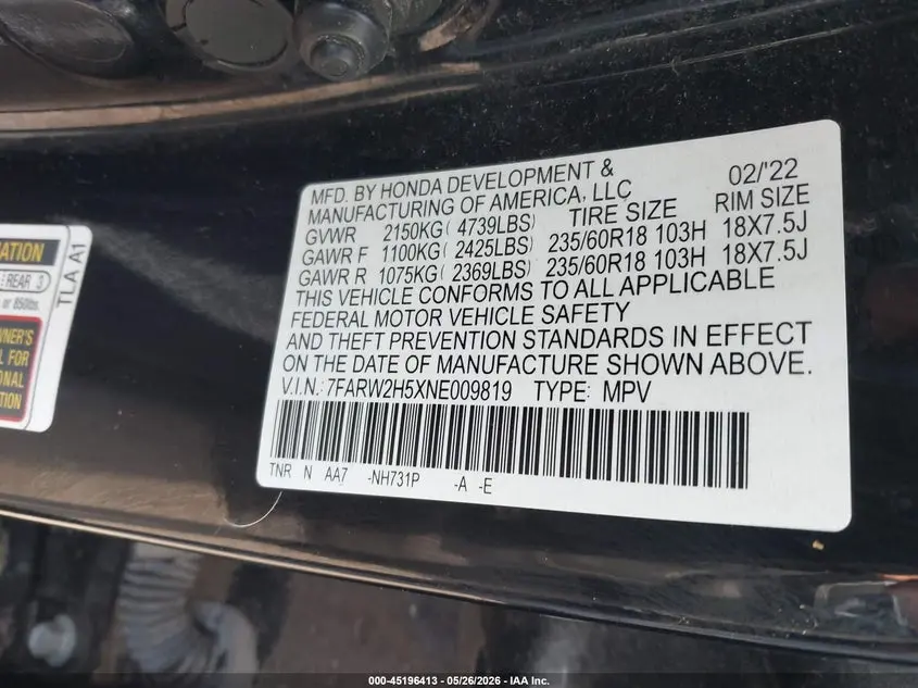 2022 HONDA CR-V AWD EX