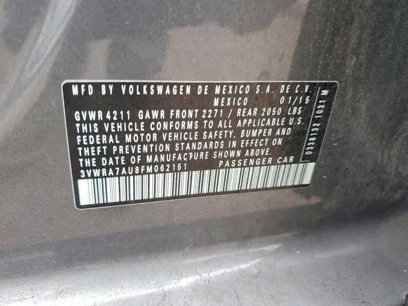 2015 VOLKSWAGEN GOLF TDI  
