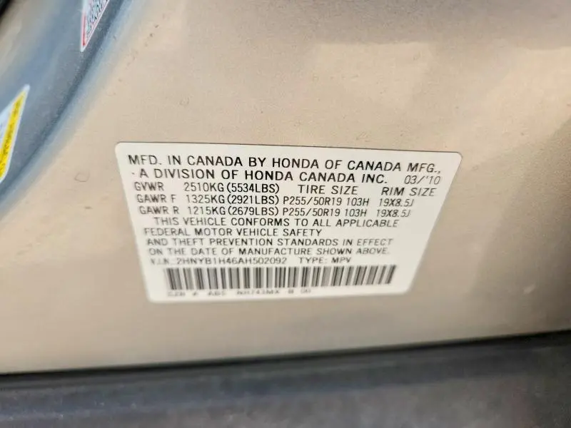 2010 ACURA ZDX TECHNOLOGY  