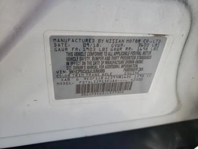 2018 NISSAN KICKS S  