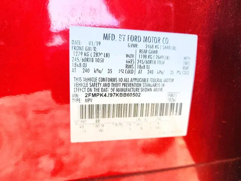 2019 FORD EDGE SEL  