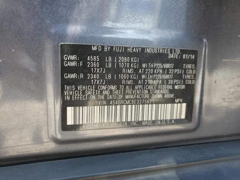 2014 SUBARU OUTBACK 2.5I LIMITED  