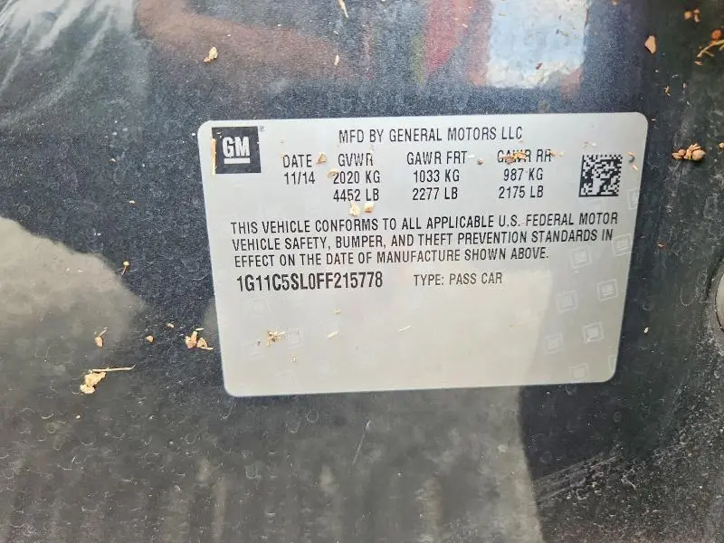 2015 CHEVROLET MALIBU 1LT  