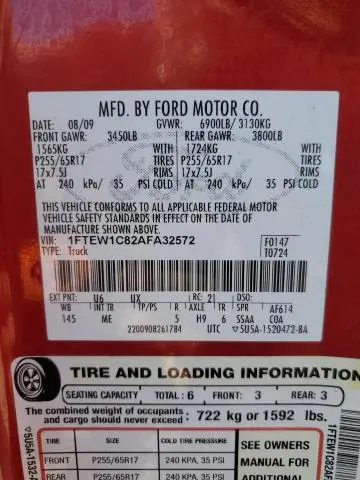 2010 FORD F150 SUPERCREW  