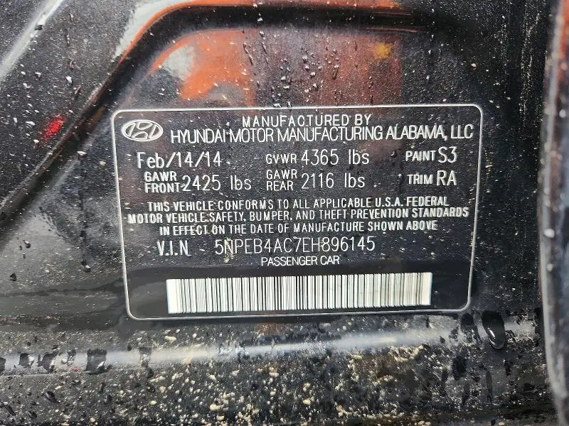 2014 HYUNDAI SONATA GLS  