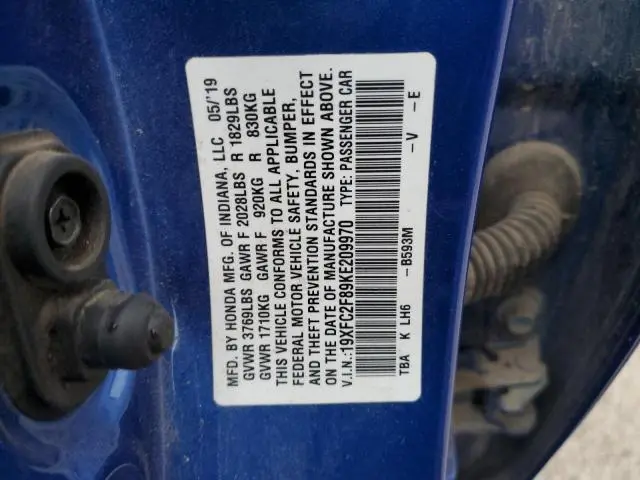 2019 HONDA CIVIC SPORT  