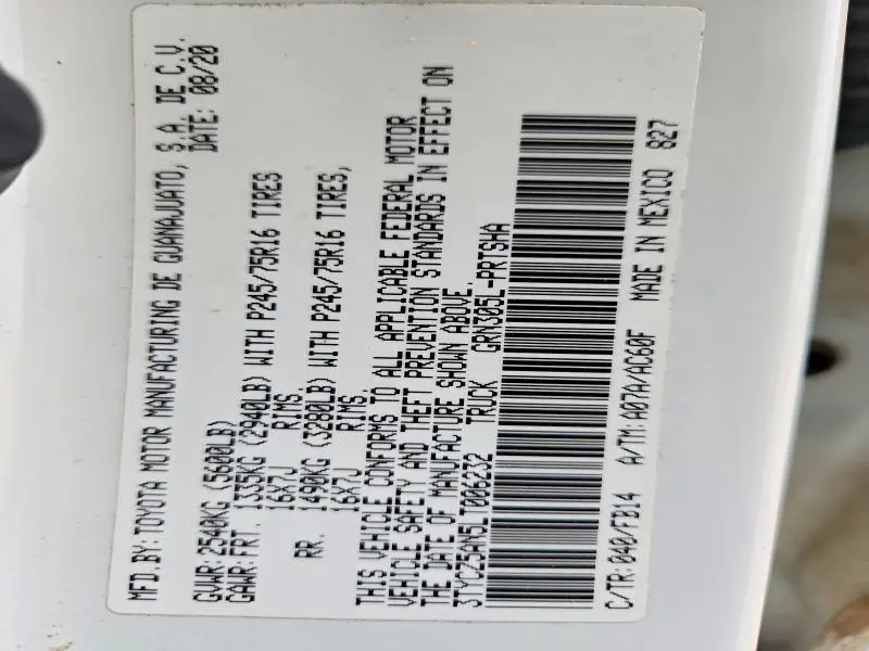 2020 TOYOTA TACOMA DOUBLE CAB  