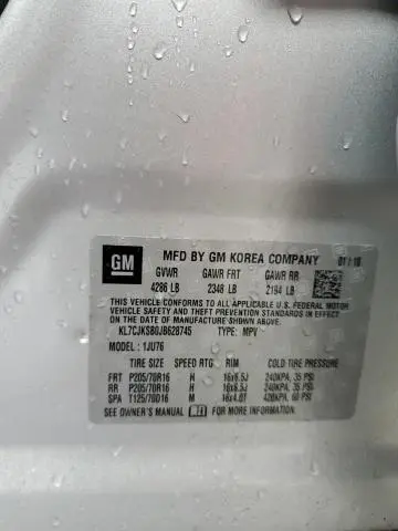 2018 CHEVROLET TRAX LS  