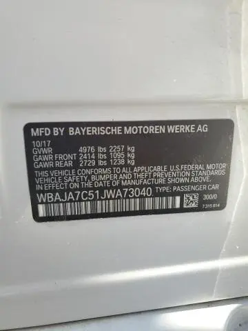 2018 BMW 530 XI  
