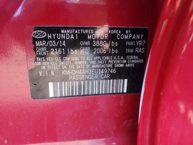 2014 HYUNDAI ELANTRA SE  