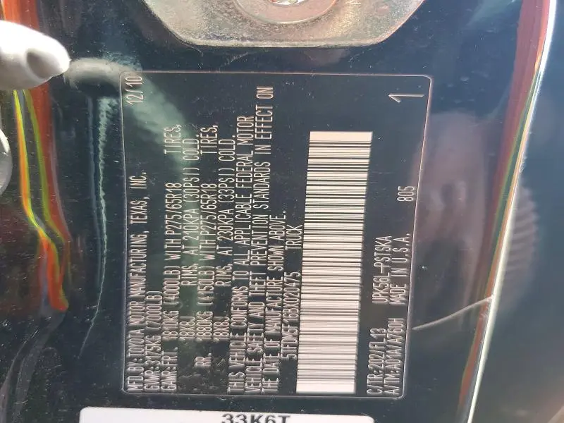 2011 TOYOTA TUNDRA CREWMAX SR5  