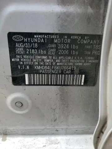 2019 HYUNDAI ELANTRA SEL