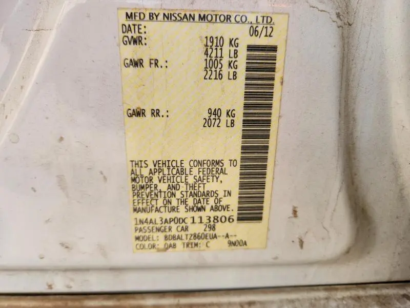 2013 NISSAN ALTIMA 2.5  